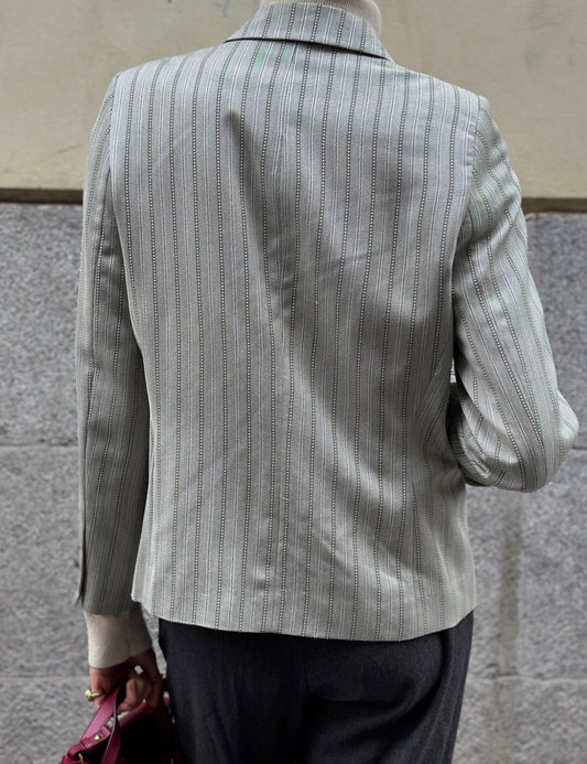 Gray Striped Blazer