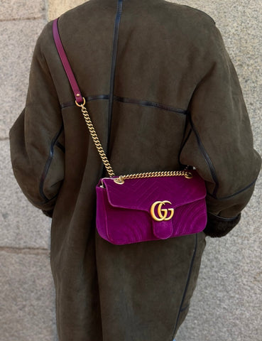 Bolso Marmont Terciopelo Fucsia