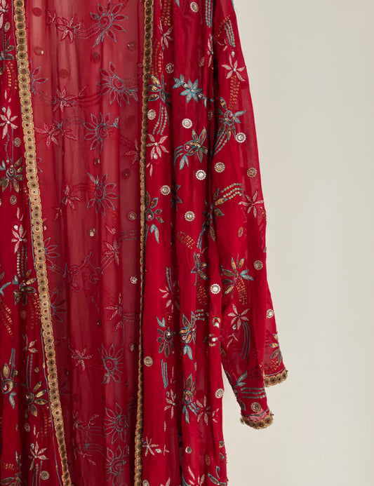Roter Sari-Schal