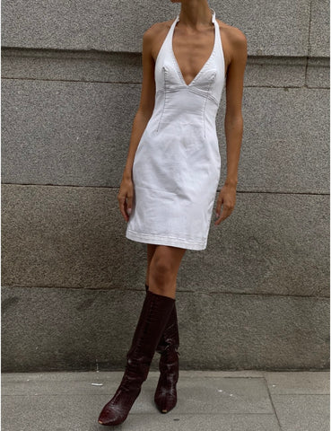 White Denim Dress