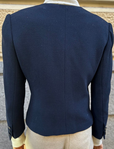 Navy Blue Crepe Jacket