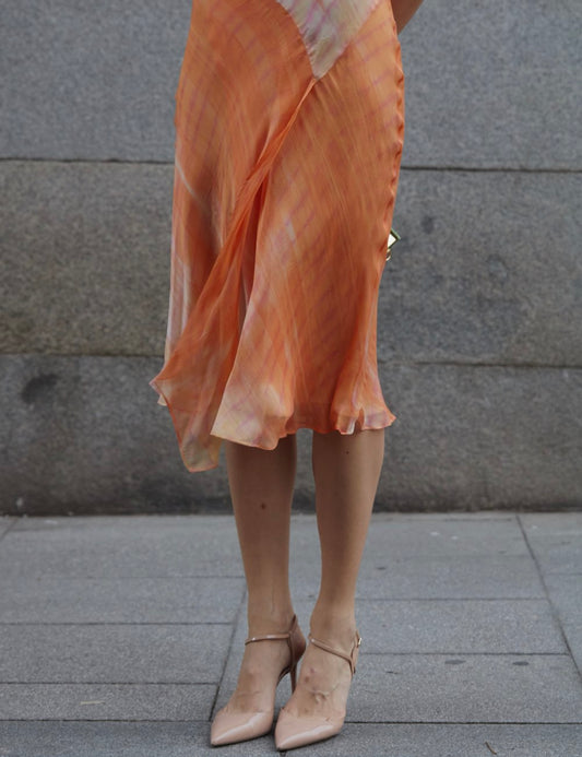 Orange Silk Dress