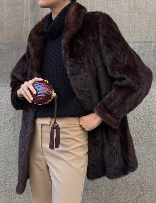 Chocolate 3/4 mink coat