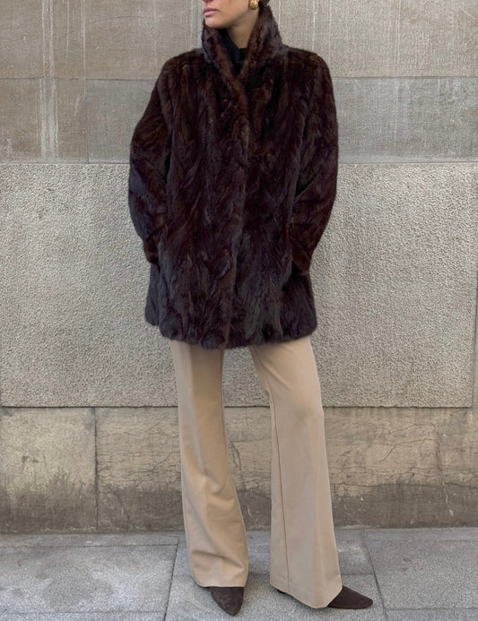 Chocolate 3/4 mink coat