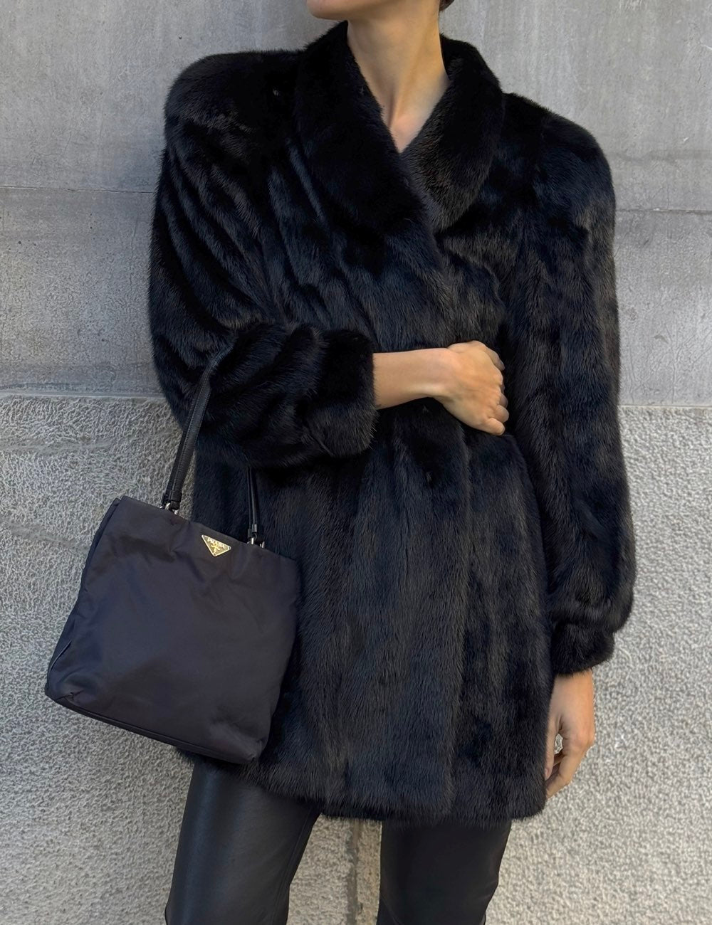 80's Black Mink Coat