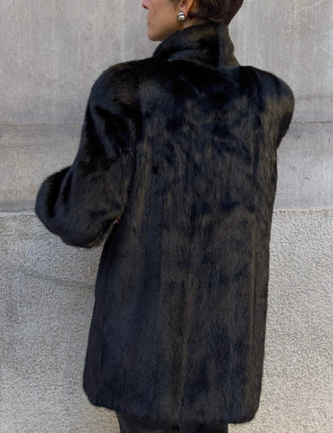 80's Black Mink Coat