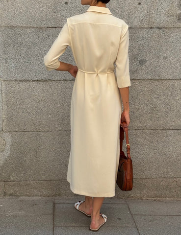 Beige Shirt Dress