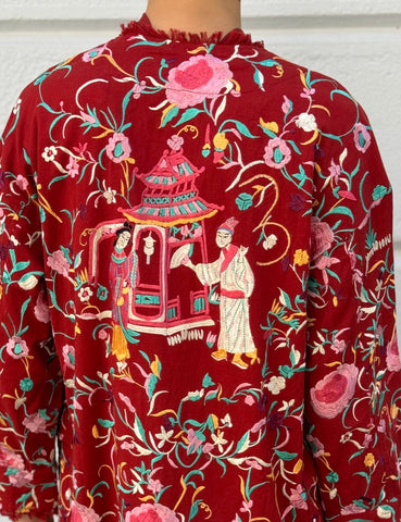 Embroidered Shawl Jacket