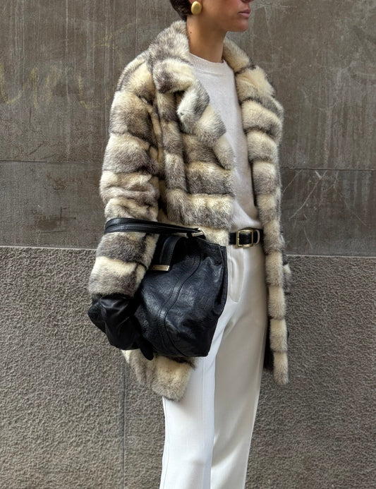 Two-tone mink coat