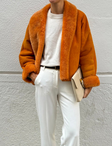 Orange Mouton Jacket