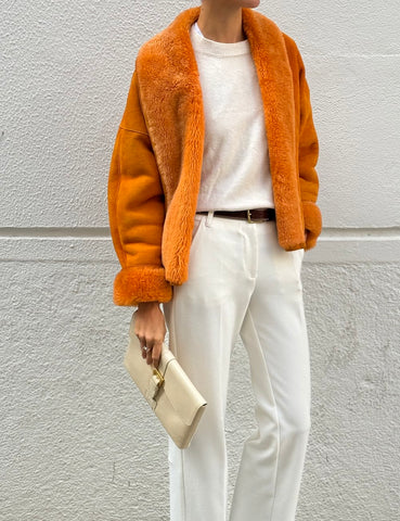 Orange Mouton Jacket