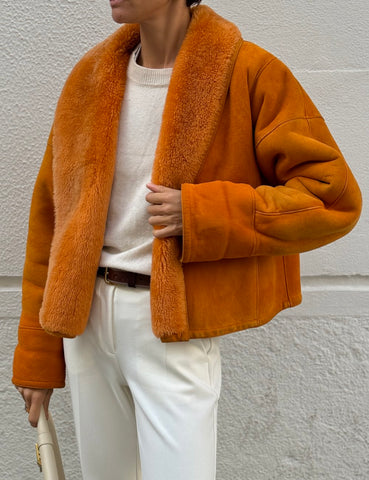 Orange Mouton Jacket