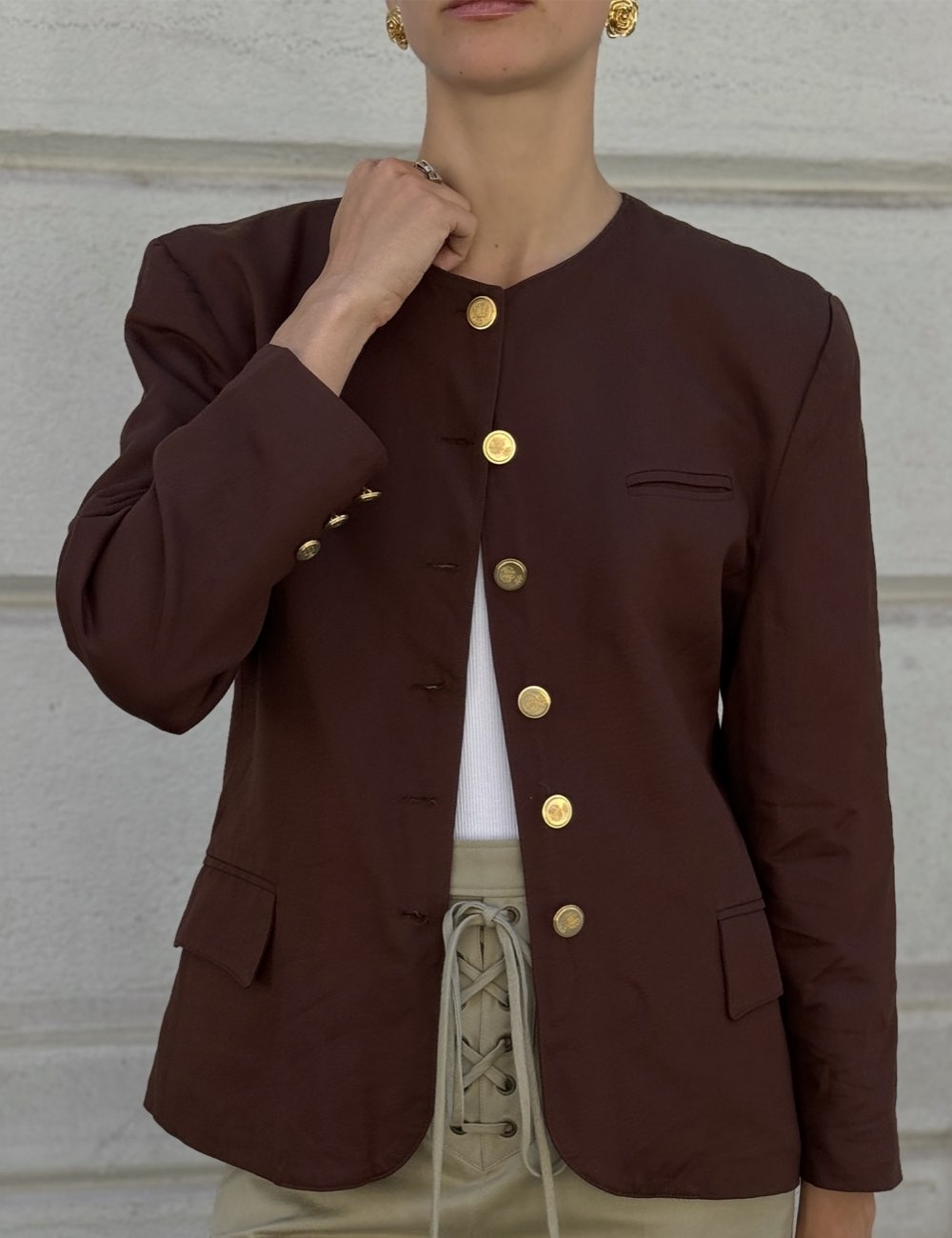 Chaqueta Mao Chocolate