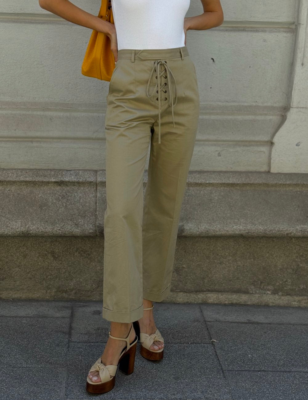 Khaki Straight Pants