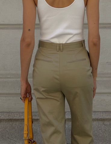 Khaki Straight Pants