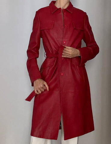 Red Leather Trench