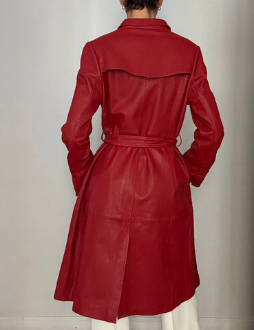 Red Leather Trench