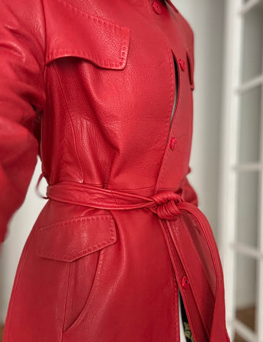 Red Leather Trench