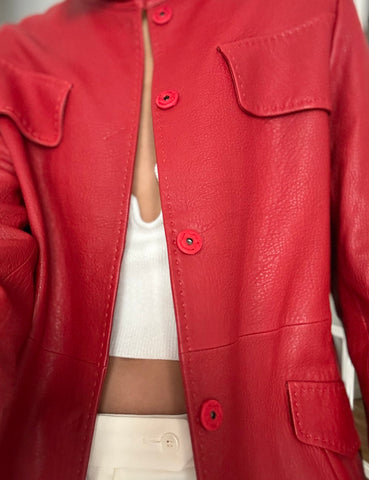 Red Leather Trench