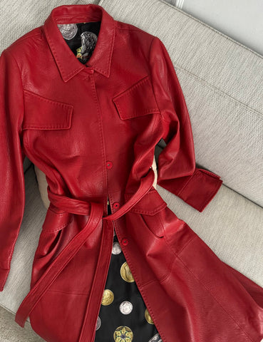 Red Leather Trench