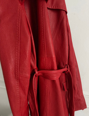 Red Leather Trench