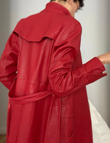 Red Leather Trench