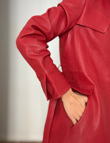 Red Leather Trench