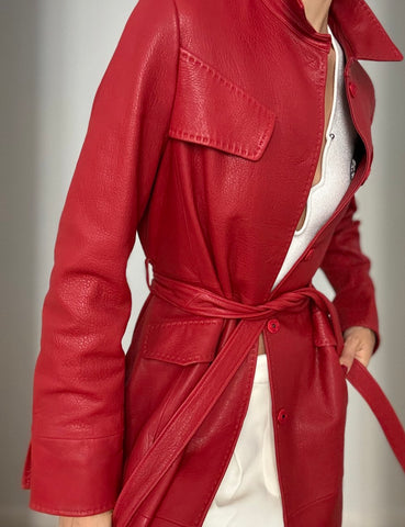 Red Leather Trench