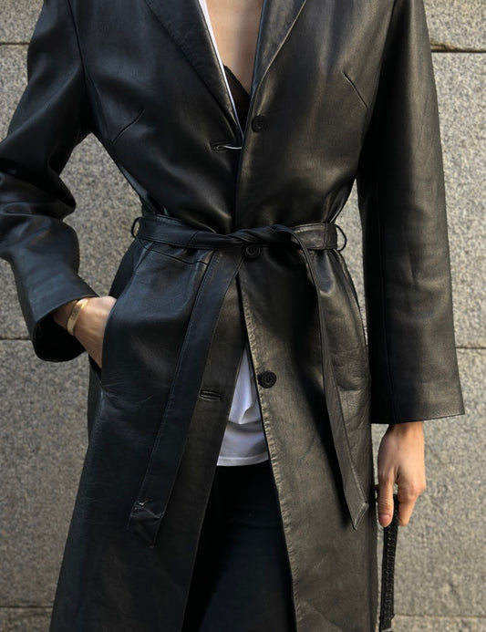 Light Leather Trench Belt