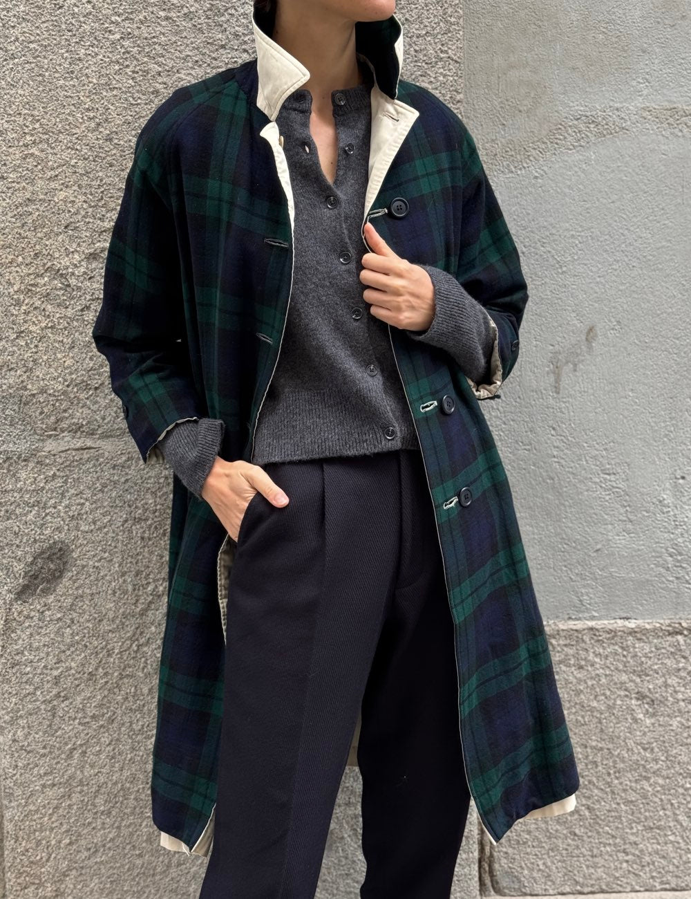 Green Reversible Trench Coat