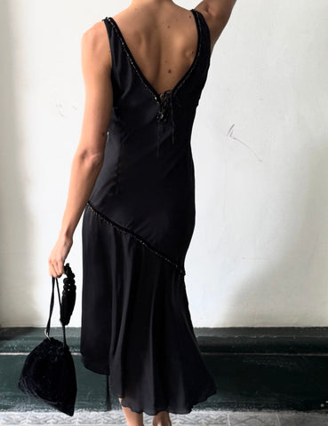 Vestido Gasa Negro