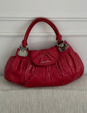 Red Hardware Hobo Bag