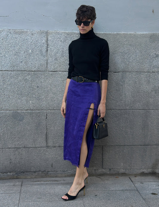 Ultraviolet Silk Skirt