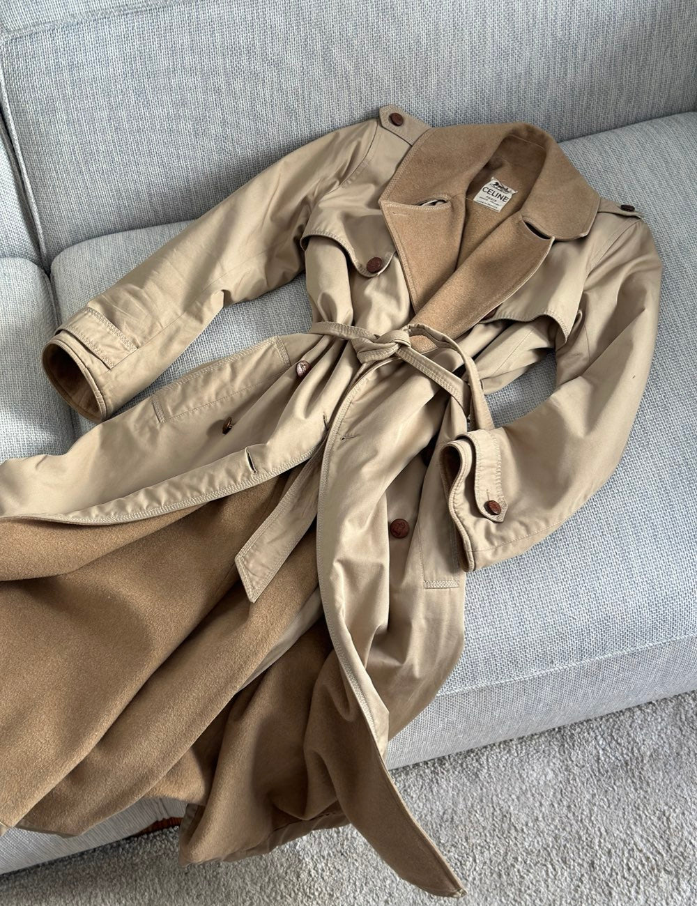 Camel Trench Coat With Interior Lining