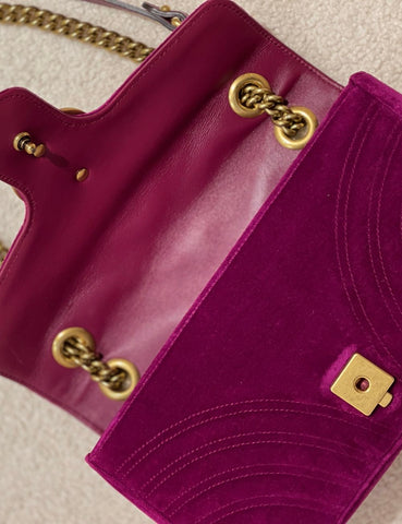 Marmont Fuchsia Velvet Bag