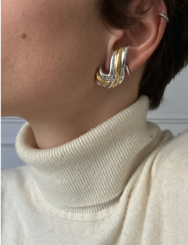 Ohrringe aus Gold und Silber