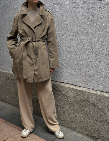 Khaki Nylon Trench