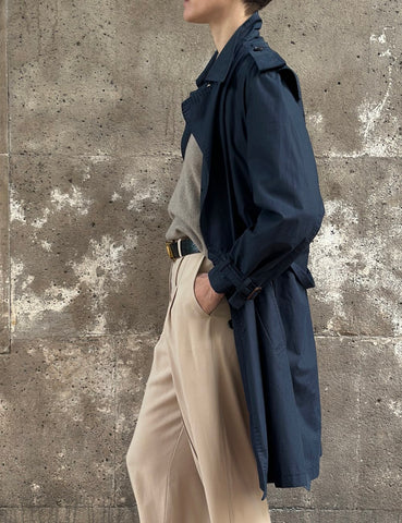 Unisex Blue Trench Coat