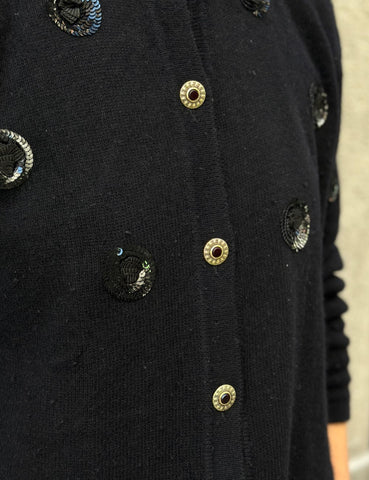 Black Sequin Cardigan