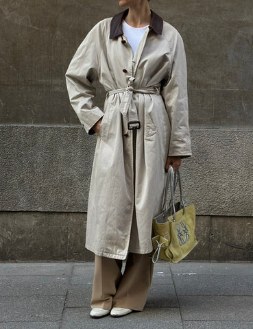 Cotton and Leather Trench