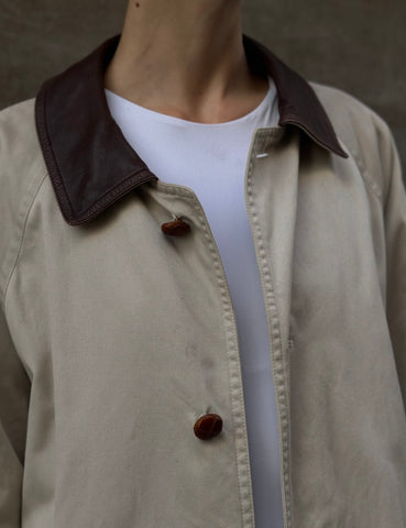 Cotton and Leather Trench