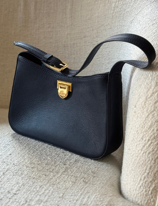 Navy Blue Leather Bag