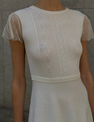 White Knitted Dress