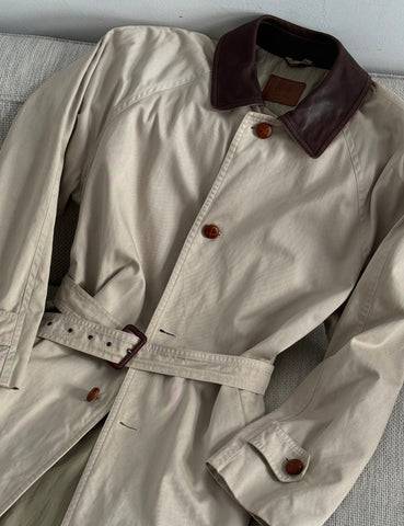 Cotton and Leather Trench