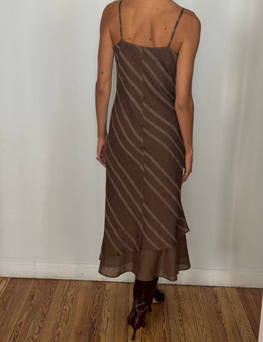 Brown Striped Dress