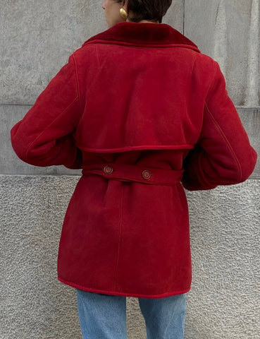 Red Mouton Coat