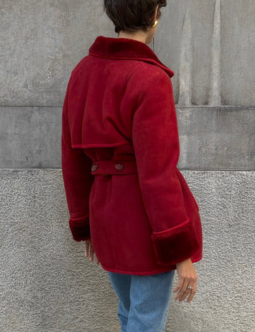 Red Mouton Coat