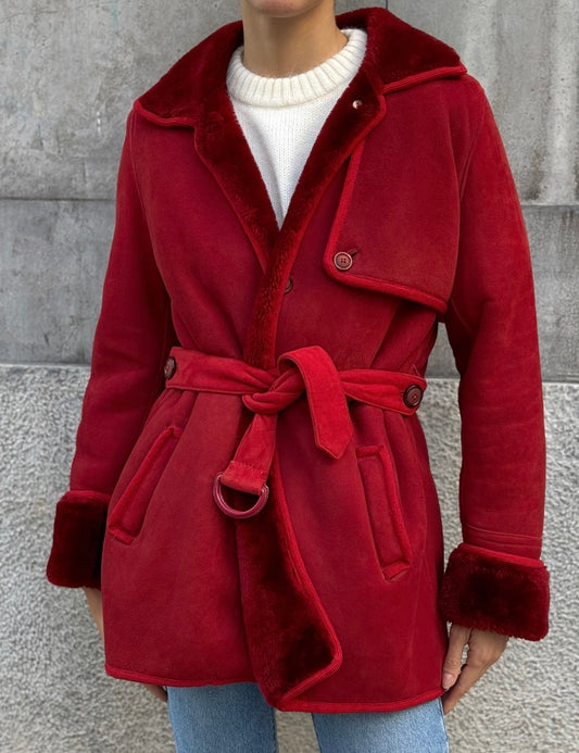 Red Mouton Coat