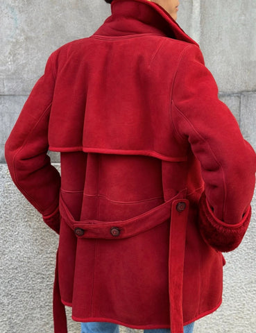 Red Mouton Coat