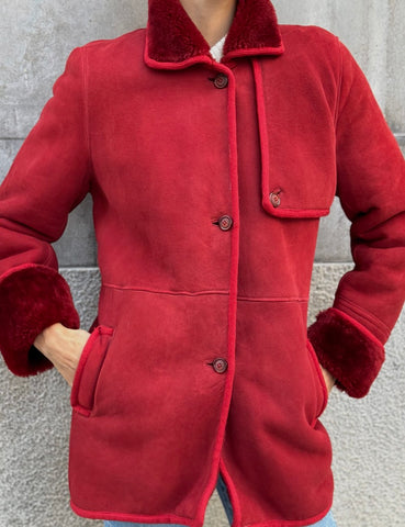 Red Mouton Coat